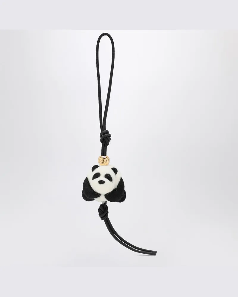 Loewe Panda-Anhänger aus Filz und Leder Schwarz