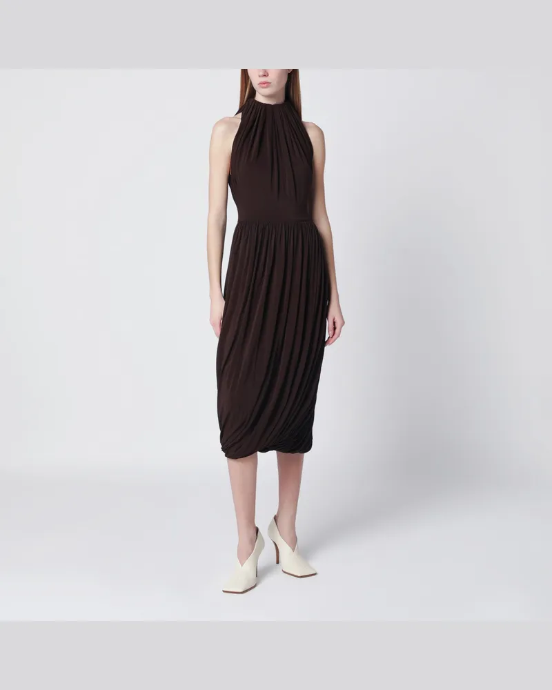 Alaïa Gedrehtes Kleid aus Jersey in Ebenholzbraun Brown