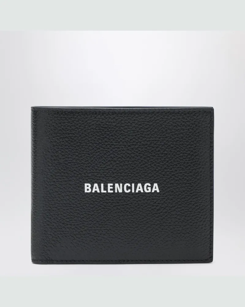 Balenciaga Schwarzes horizontales Portemonnaie mit Logo 