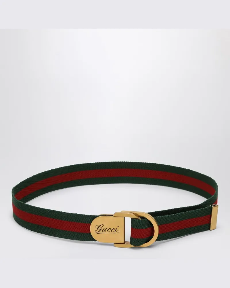 Gucci Gürtel mit Web-Motiv und Logo-Schnalle Mehrfarbig