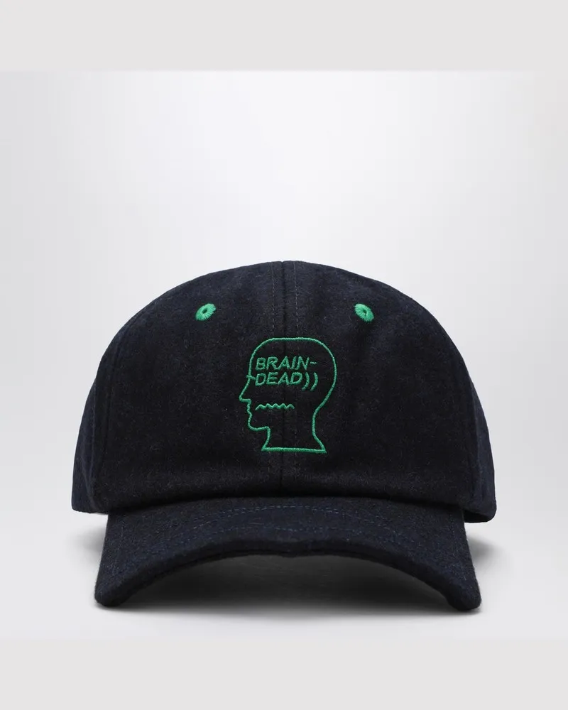Brain Dead Marineblaue Baseballkappe aus Wollmischung Blau