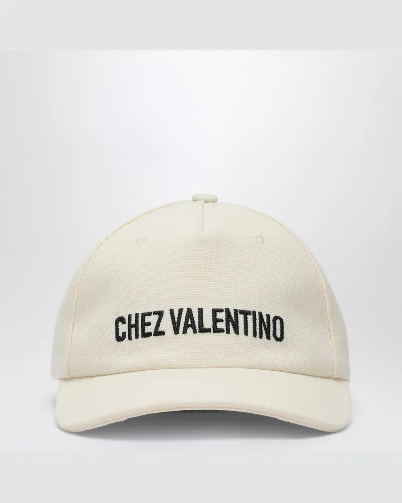 Valentino Garavani Elfenbeinfarbene Baseballkappe Chez Valentino 