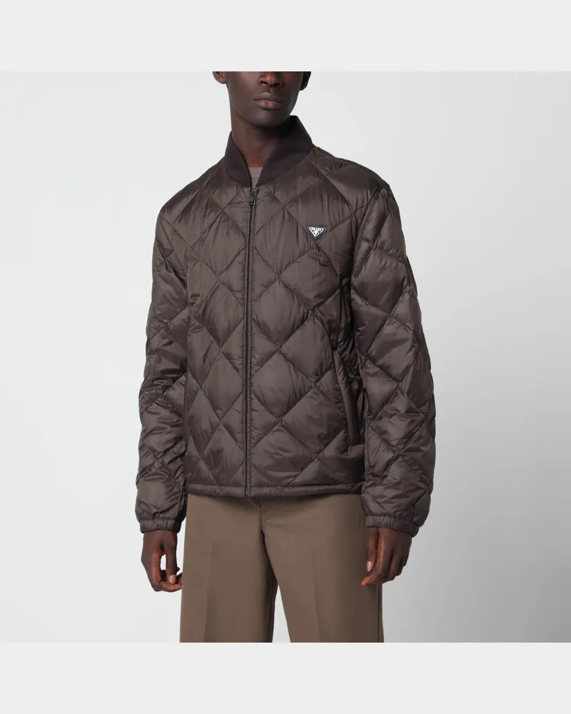 Prada Selva Daunenjacke aus technischem Gewebe Green