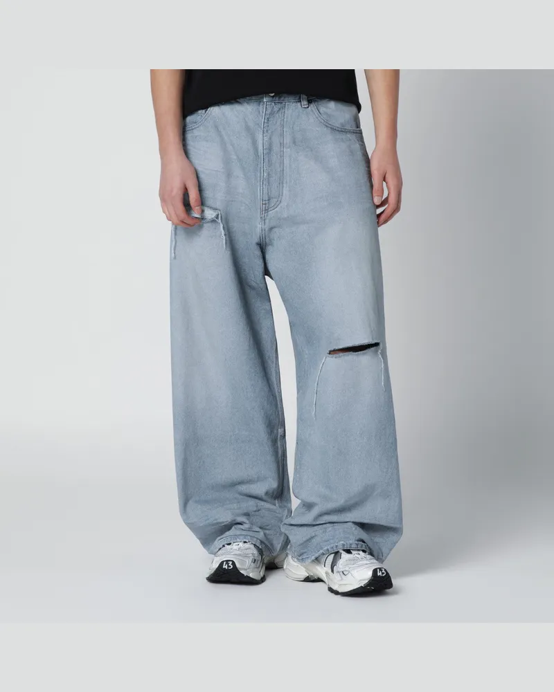 Balenciaga Hellblaue Baggy-Jeans mit Rissen 