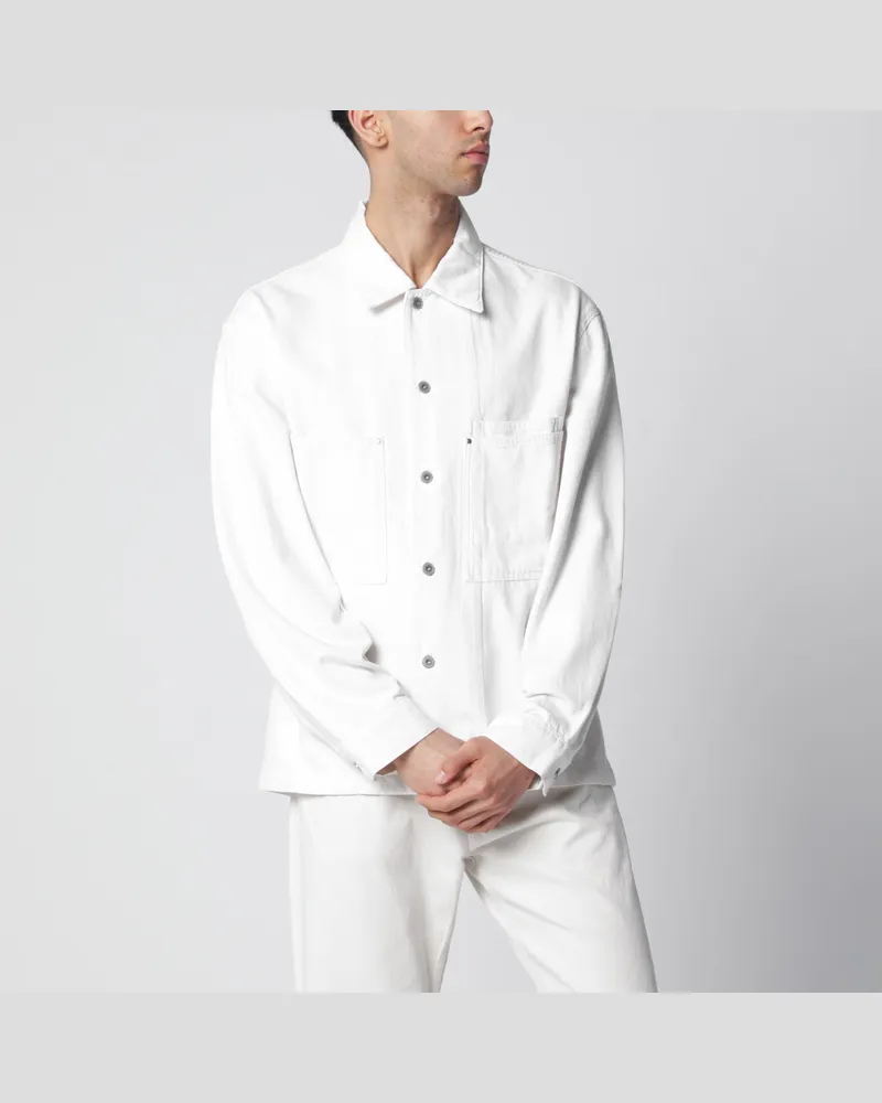 Christophe Lemaire Weiße Denim-Hemdjacke White