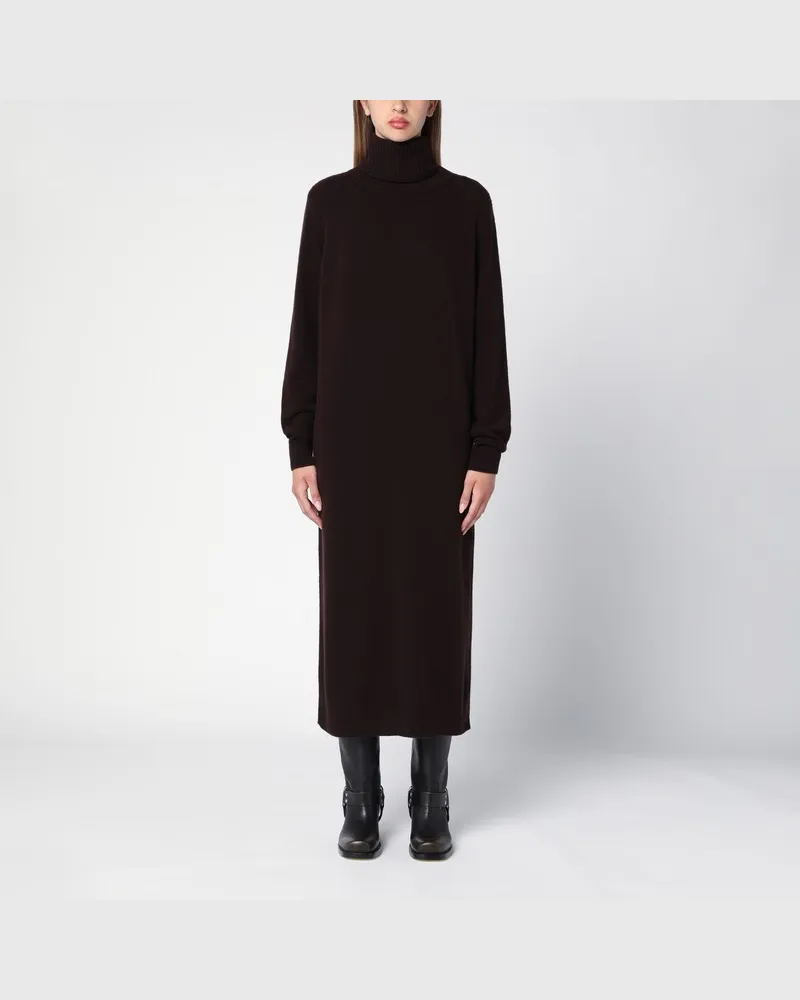 Roberto Collina Braunes Rollkragenkleid aus Kaschmirgemisch Braun