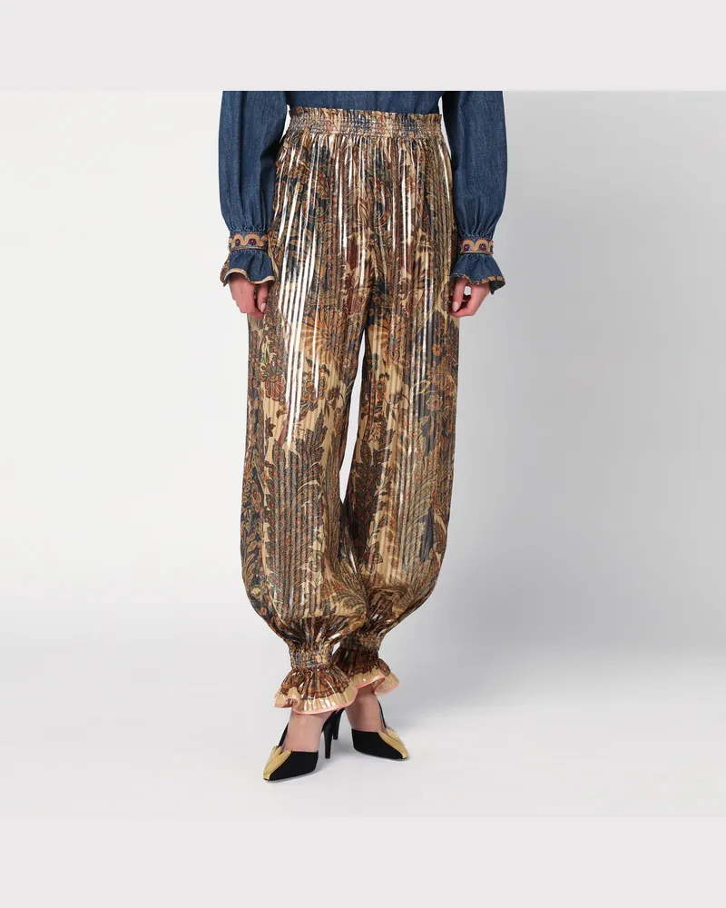 Valentino Garavani Plissierte Hose aus Seidenmischung Beige