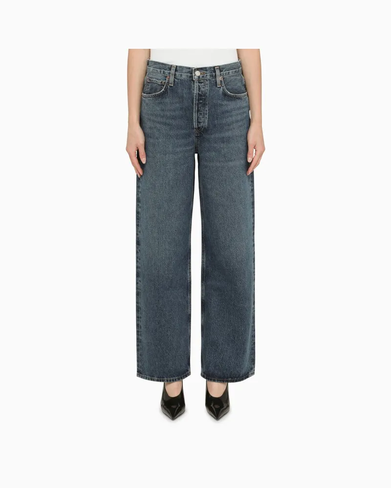 AGOLDE Ballonjeans aus dunkelblauem Denim Blau