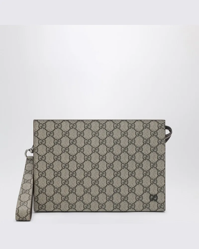 Gucci Kleine Tasche aus GG-Gewebe in Beige/Ebenholz Braun