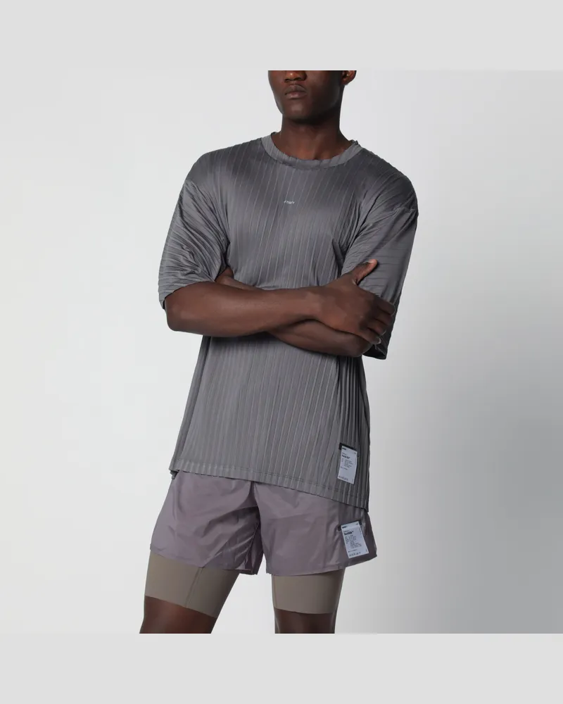 Satisfy Plissiertes AuraLite-T-Shirt in Granitgrau Grey