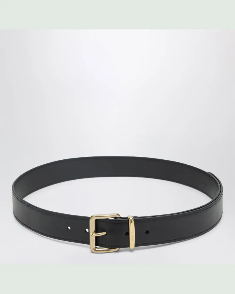 Miu Miu Schwarzer Ledergürtel Black
