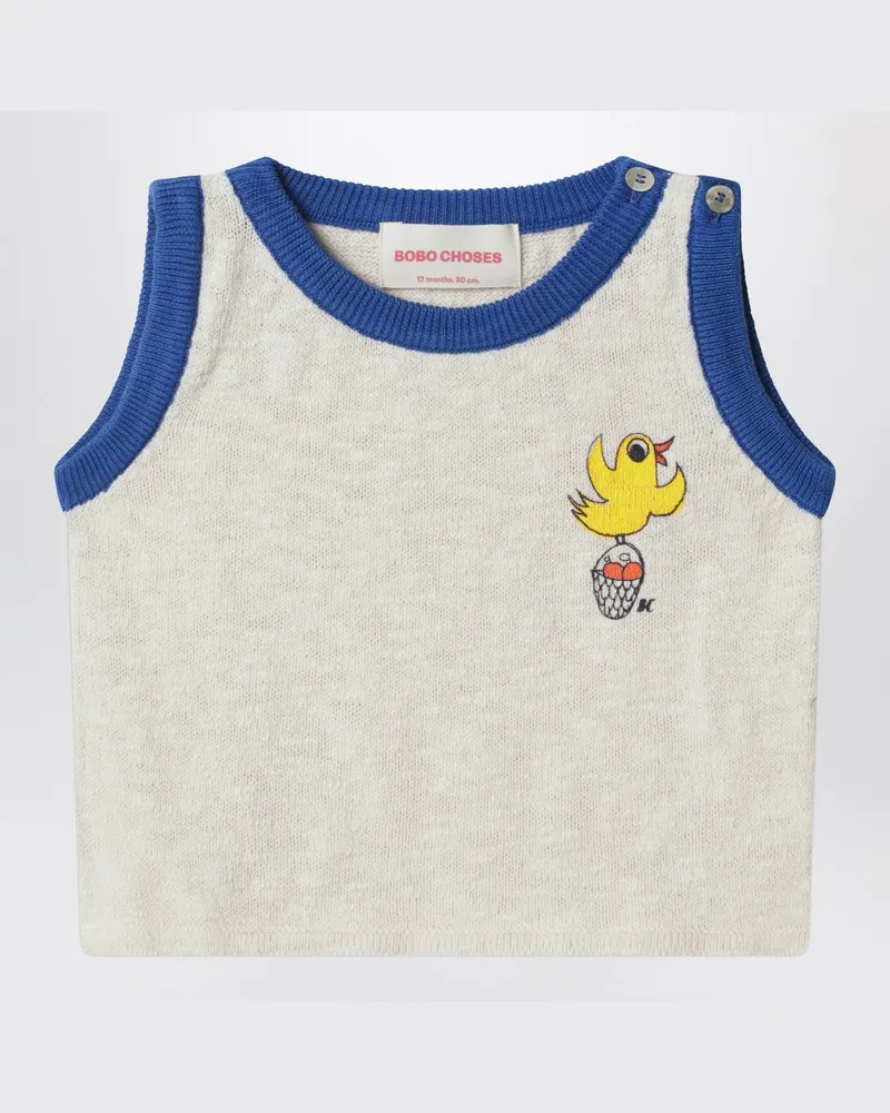 BOBO CHOSES Flying Oranges Tanktop in Weiß und Blau Weiß