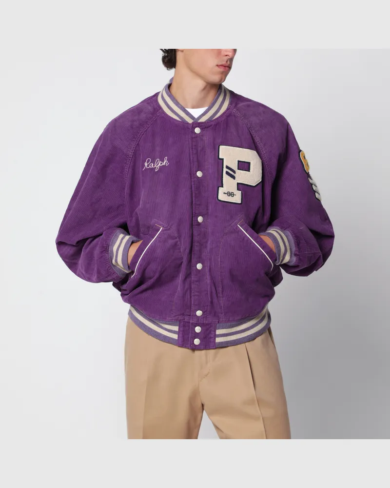 Ralph Lauren Bomberjacke in Lila aus Samt Purple