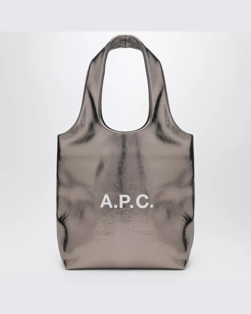 A.P.C. Kleine metallische silberne Ninon-Tasche Grau