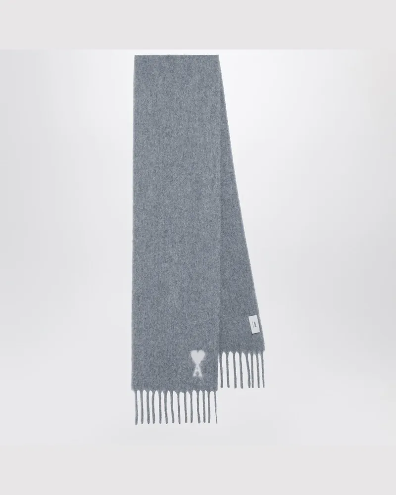AMI Paris Grauer Schal Ami de Coeur Grau
