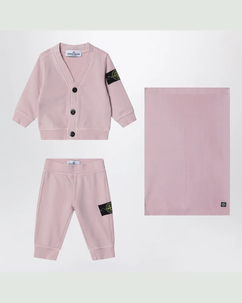 Stone Island Rosa zweiteiliges Set mit Decke Pink