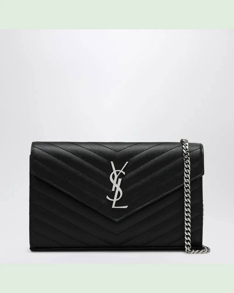 Saint Laurent Clutch mit Kette Cassandre schwarz Black