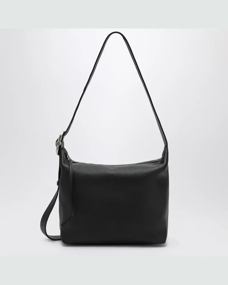 Loewe Loop Hobo Tasche aus schwarzem genarbtem Leder 
