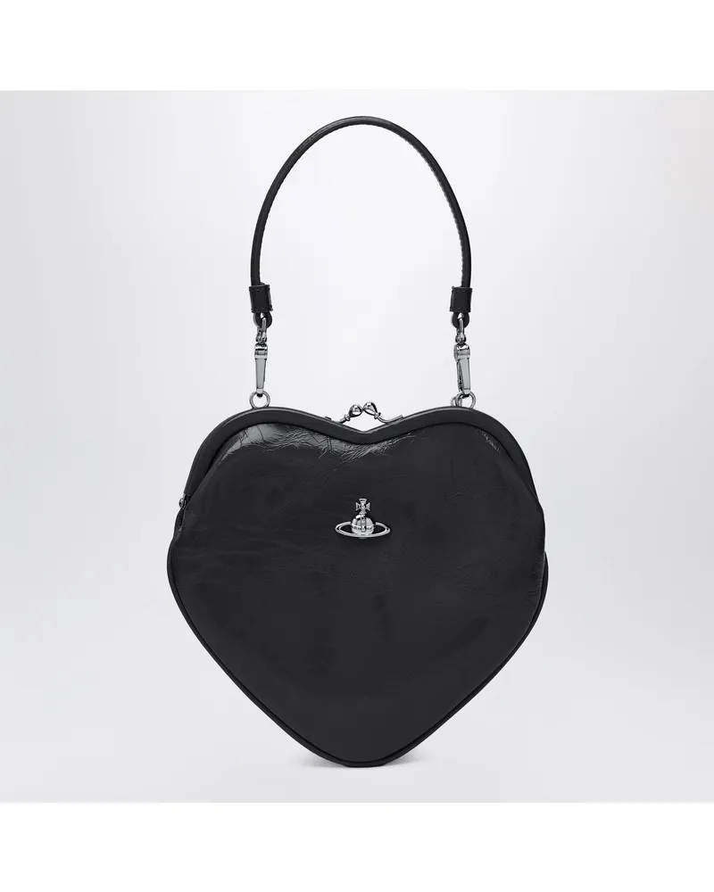 Vivienne Westwood Schwarze Belle Heart Crossbody-Tasche aus Leder Black