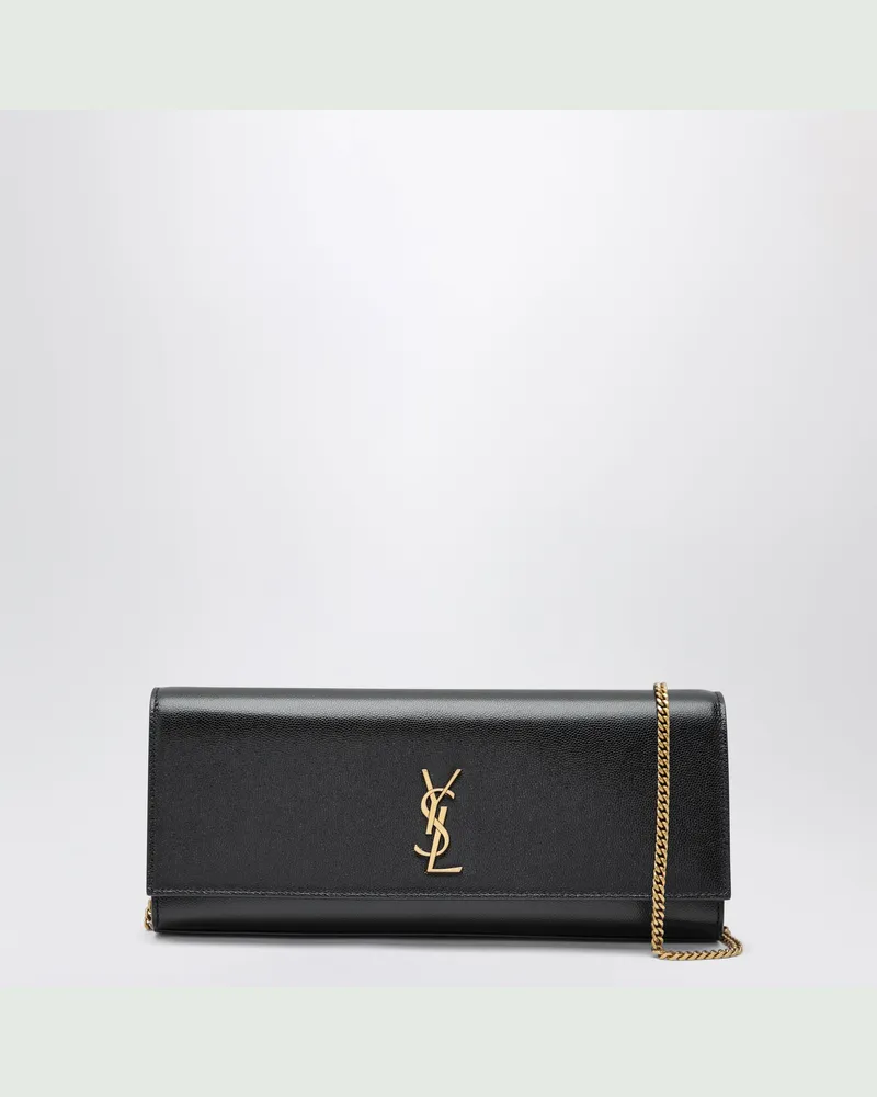 Saint Laurent Schwarze Kate Clutch aus Grain-de-Poudre-Leder Black