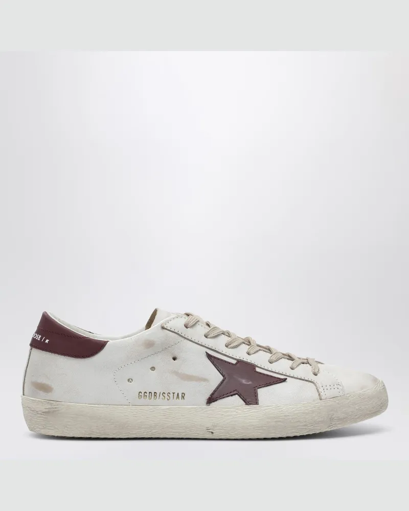 Golden Goose Super-star Sneakers weiß/bordeaux Vintage-Effekt White