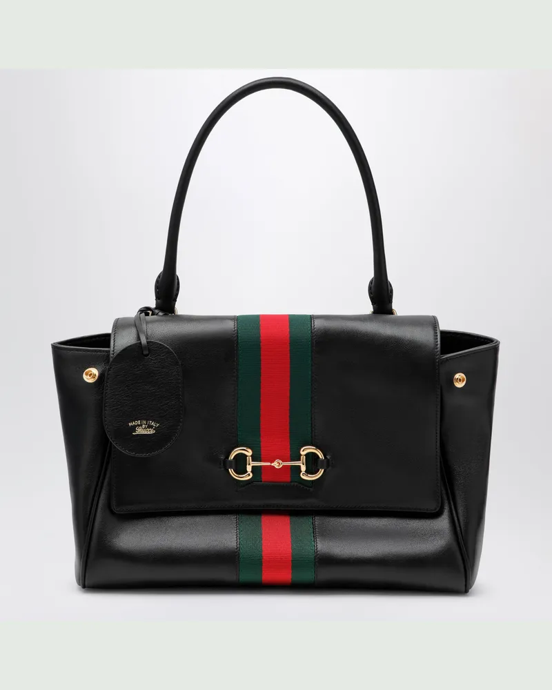 Gucci Paparazzo Handtasche mittel aus weichem Leder schwarz Black