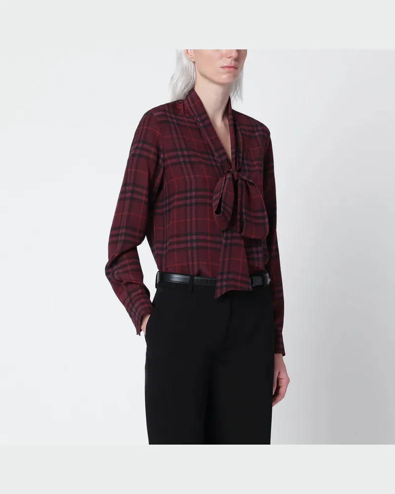 Burberry Check Hemd in Purpur aus Seide Purple