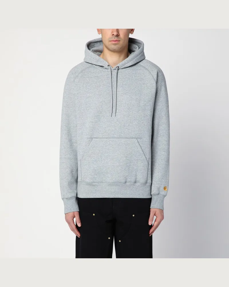 Carhartt WIP Hooded Chase Sweatshirt Grey Heather/Gold Grau