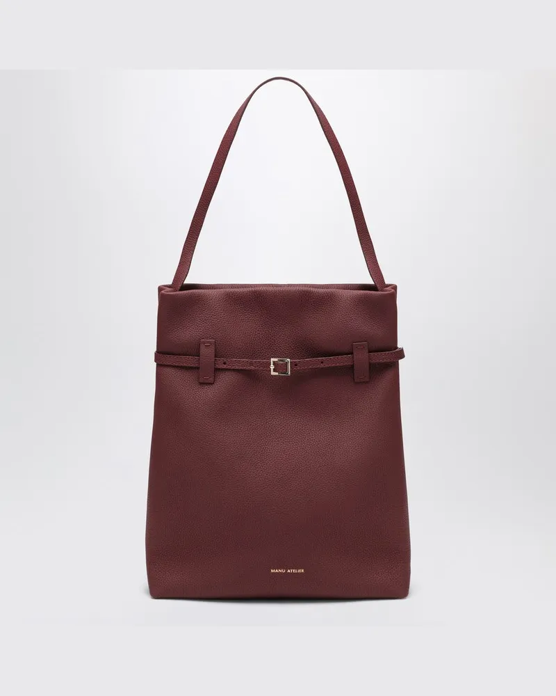 Manu Atelier Tote Du Jour burgunderfarbene Wildleder-Tote Burgunderrot