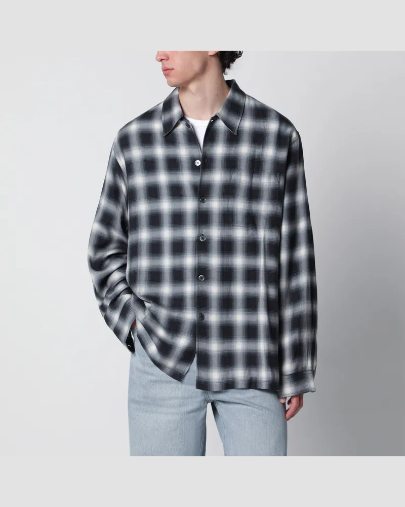 Our Legacy Hemd Every Shirt Reno Cowboy aus Viskose mit Karomuster in Schwarz Black