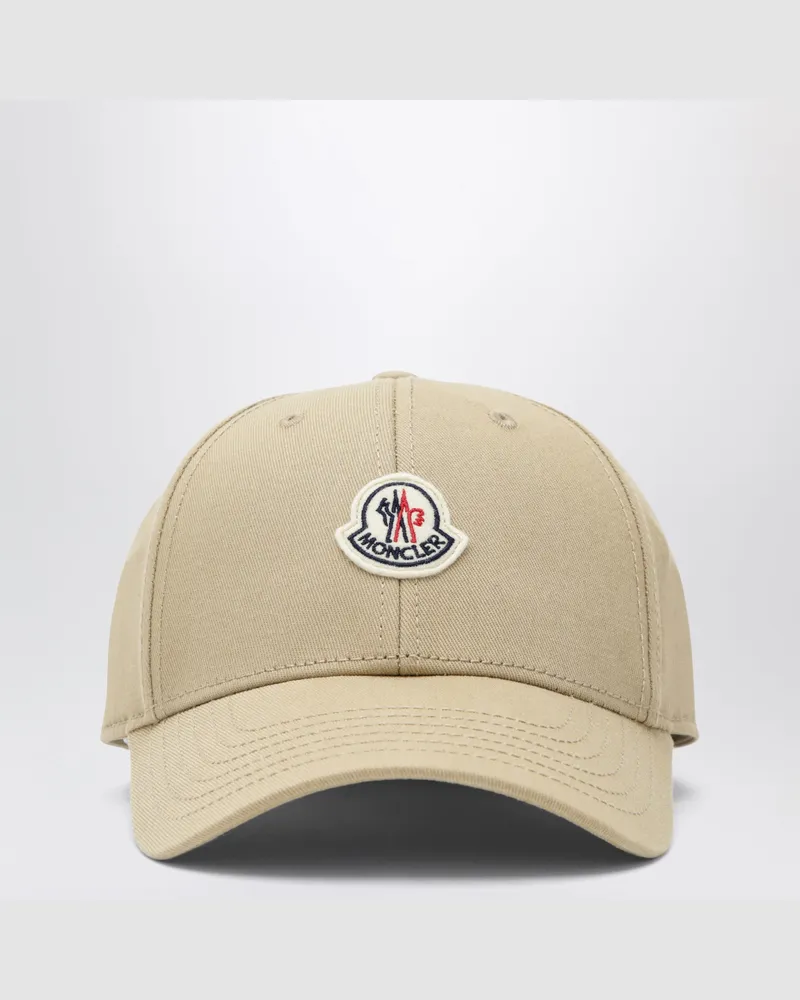 Moncler Beige Baseballkappe mit Logo-Patch Beige