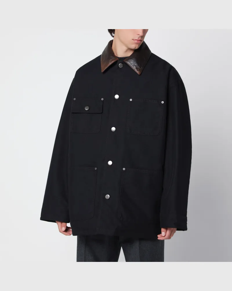 Prada Black medium down jacket in technical cotton Black