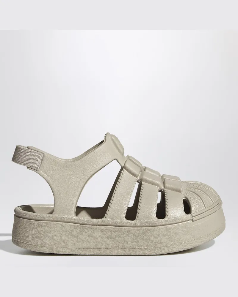 adidas Beigefarbene Superstar-Sandalen Grau