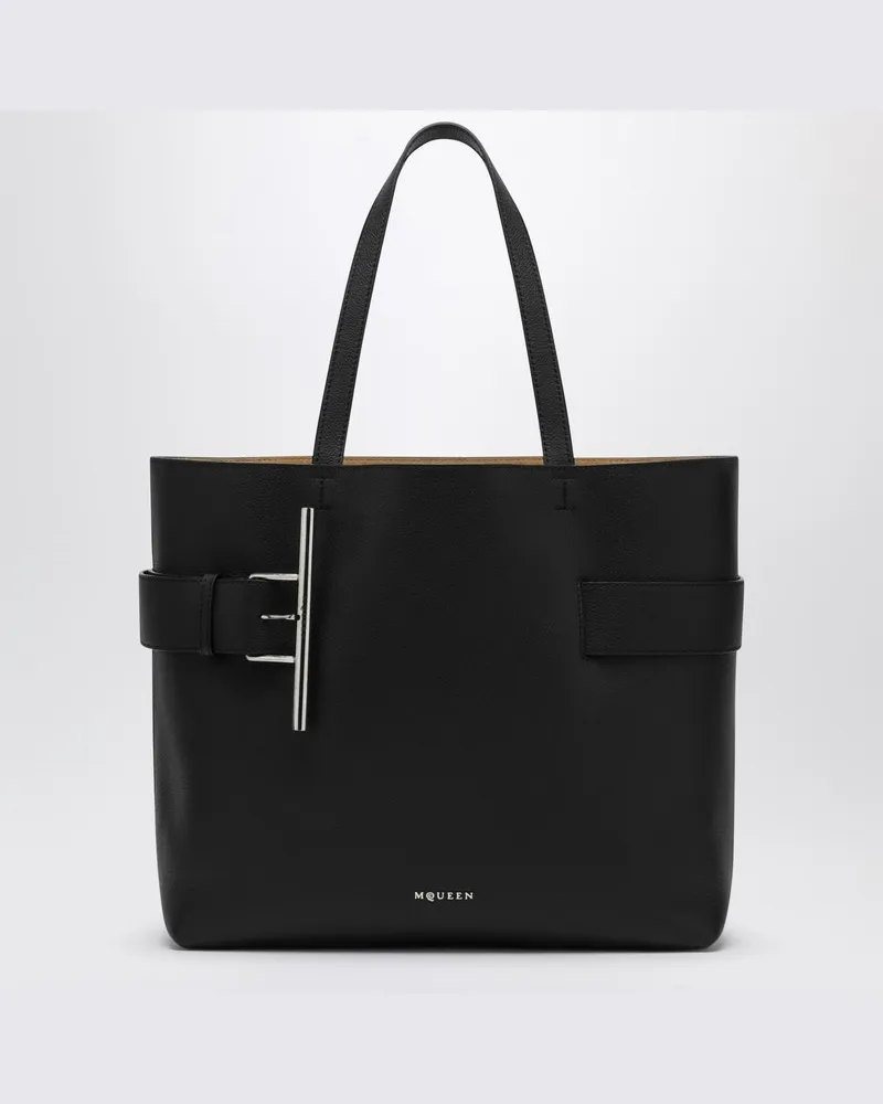 Alexander McQueen Schwarze Shoppingbag McQueen Sling T-Bar Schwarz