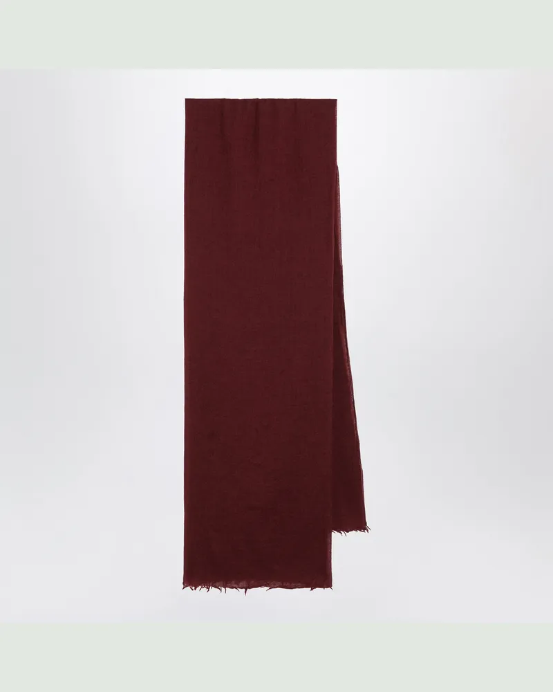 Destin Bordeauxroter Schal aus Seiden-Kaschmir-Mix Burgundy