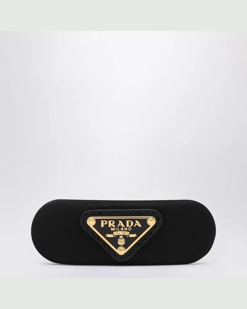 Prada Schwarze Haarspange aus Re-Nylon Black