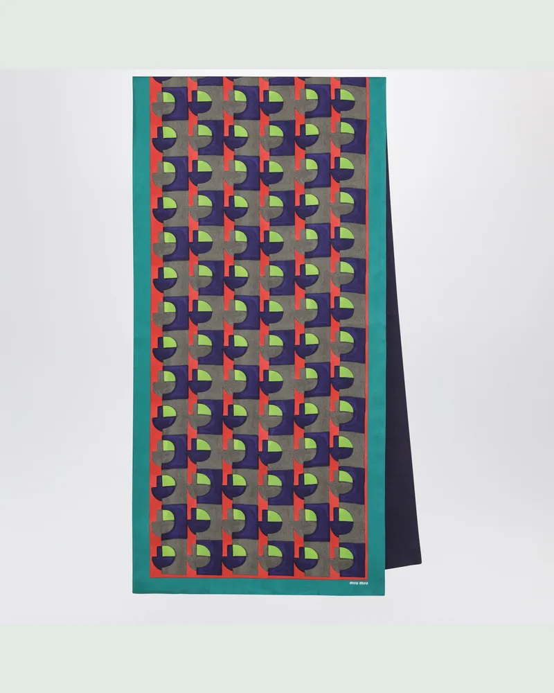 Miu Miu Bedrucktes Seidentwill-Tuch absinth/begonie Multicolor