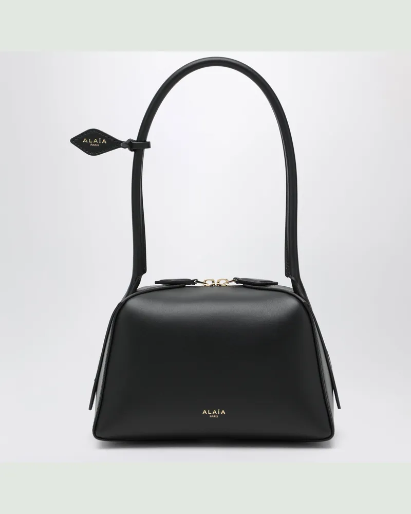 Alaïa Schultertasche Le Teckel klein aus Kalbsleder in Schwarz Black