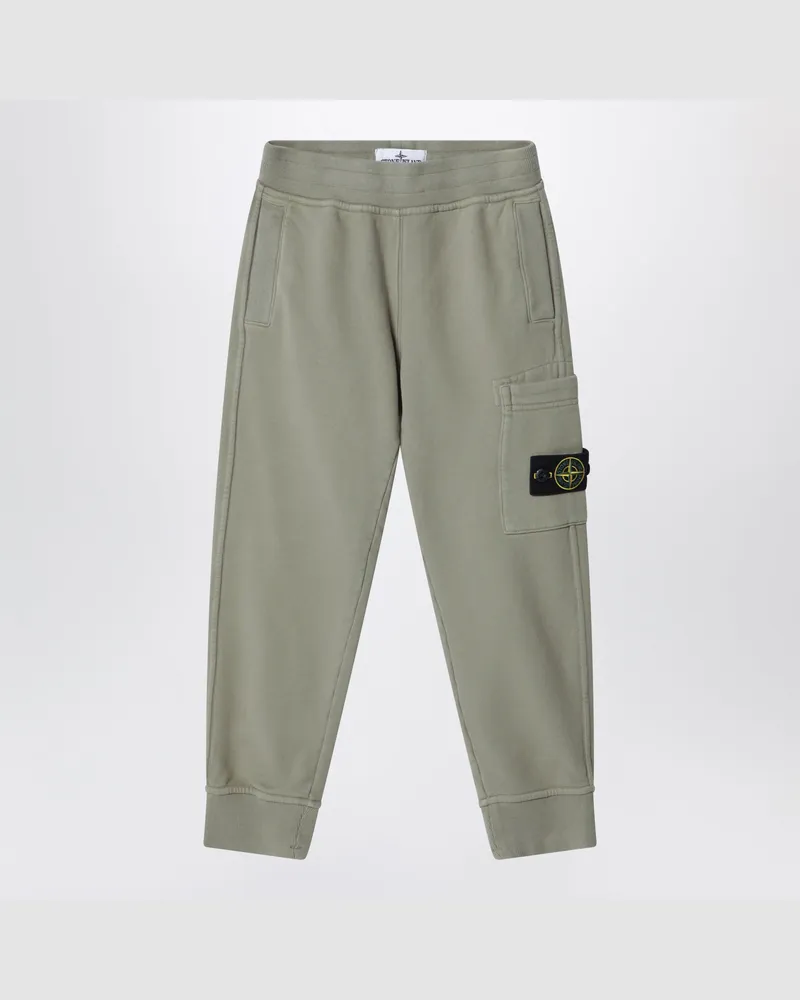 Stone Island Jogginghose aus moosgrüner Baumwolle mit Compass-Patch Green