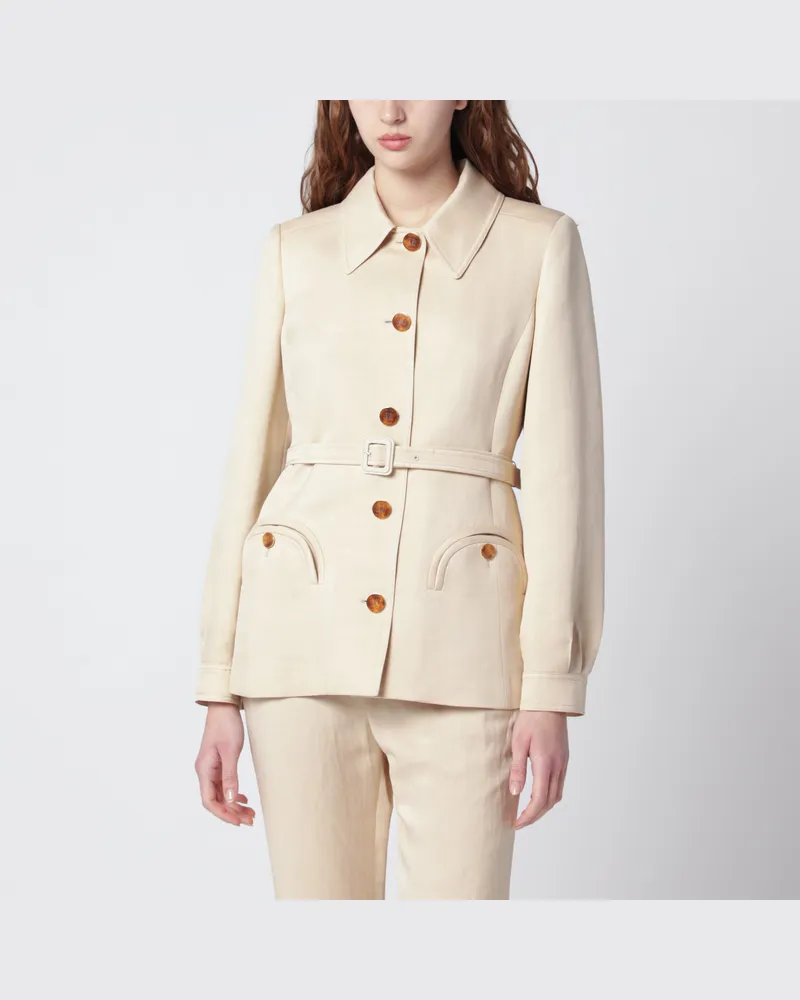 Blazé Milano Paint Jacke mit Gürtel in Champagne Pink