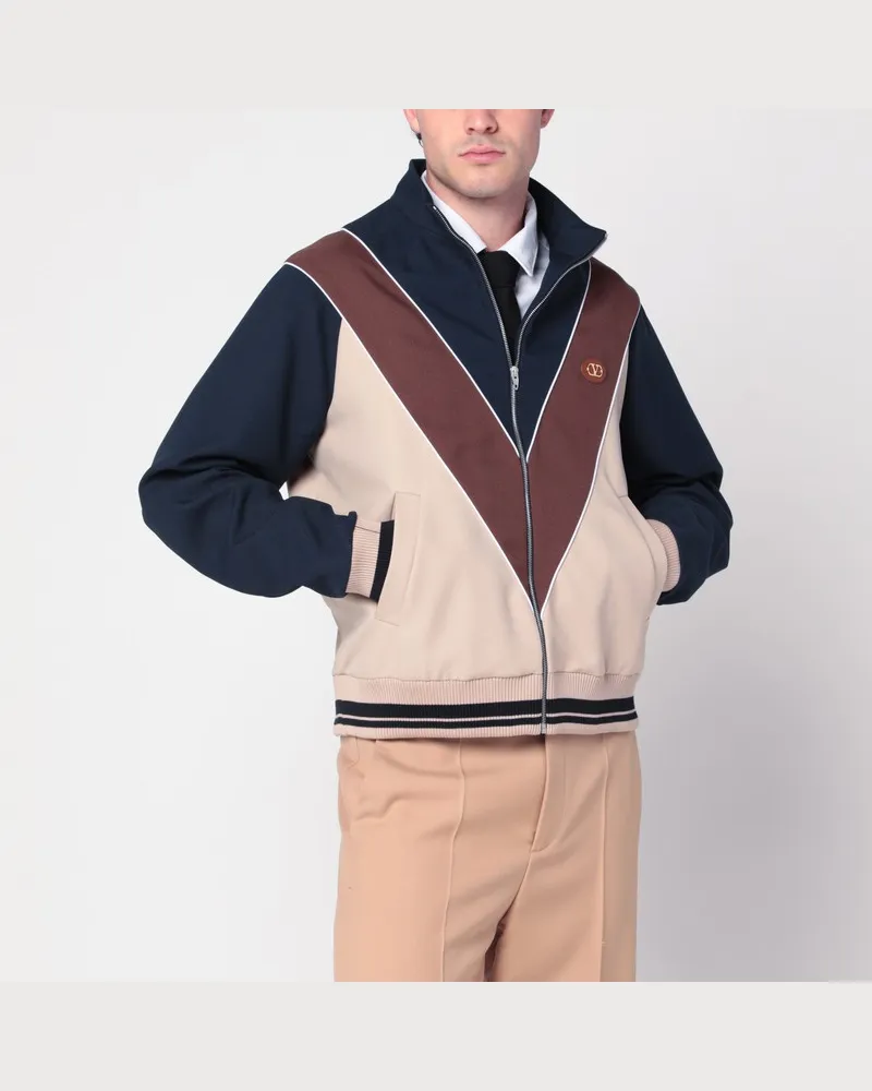 Valentino Garavani Sweatshirt mit Reißverschluss und VLogo-Patch Mehrfarbig
