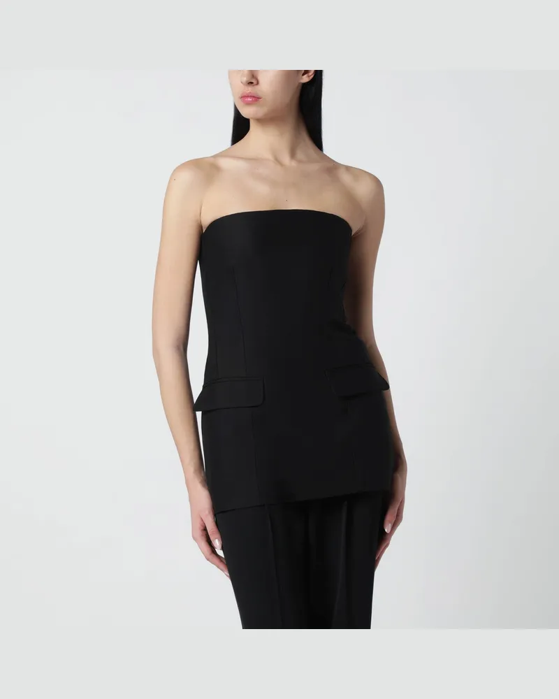 Totême Schwarzes ärmelloses Top aus Wolle und Seide Black