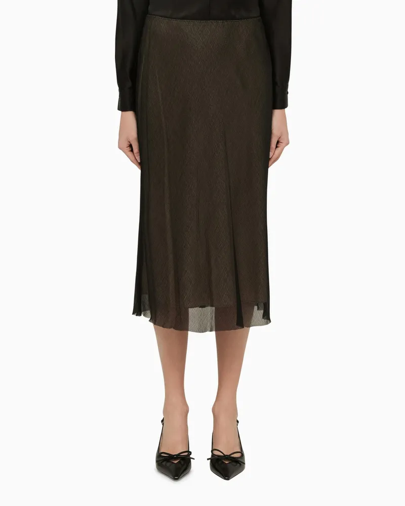 Vince Schwarzer und beiger Midirock aus Viskose Black