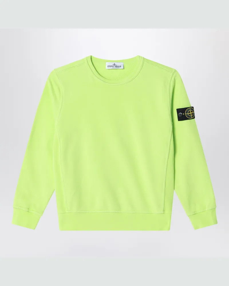 Stone Island Limettengelbes Baumwoll-Sweatshirt mit Rundhalsausschnitt 