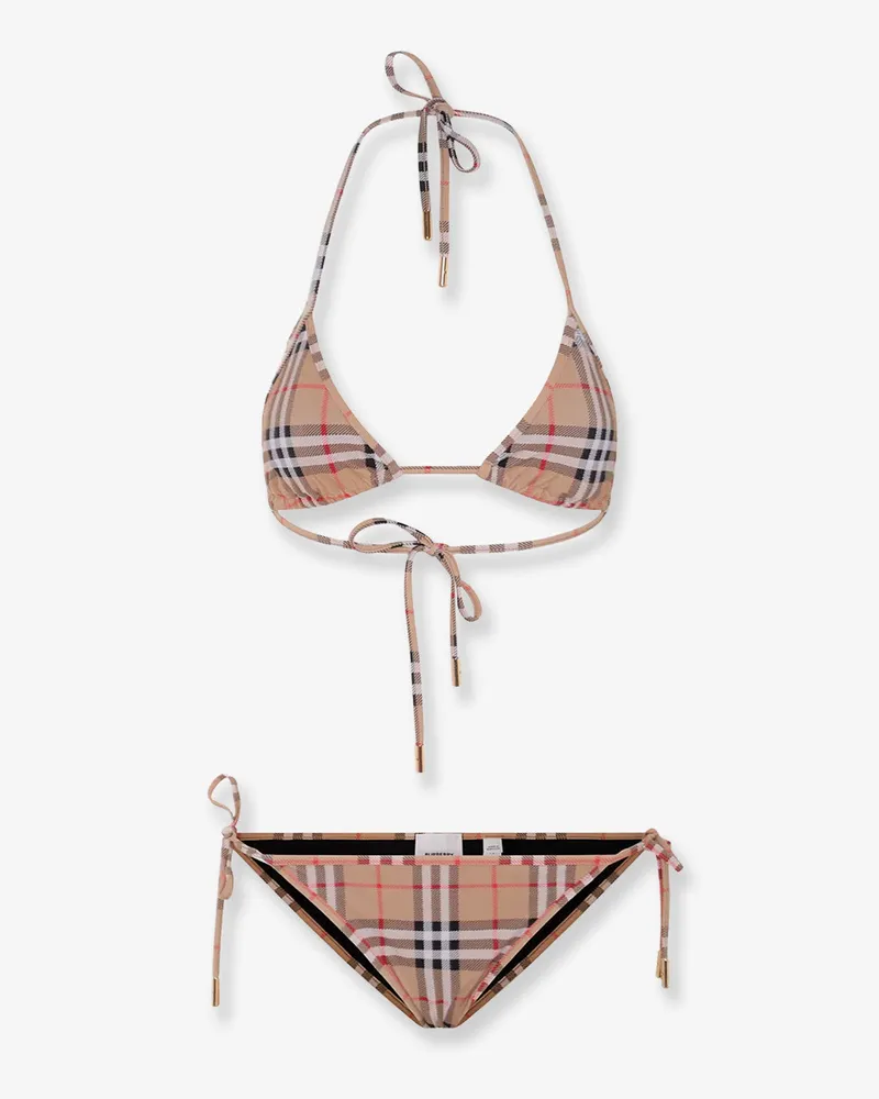 Burberry Cobb bikini with Traditional Check pattern -  - gender_Woman Beige