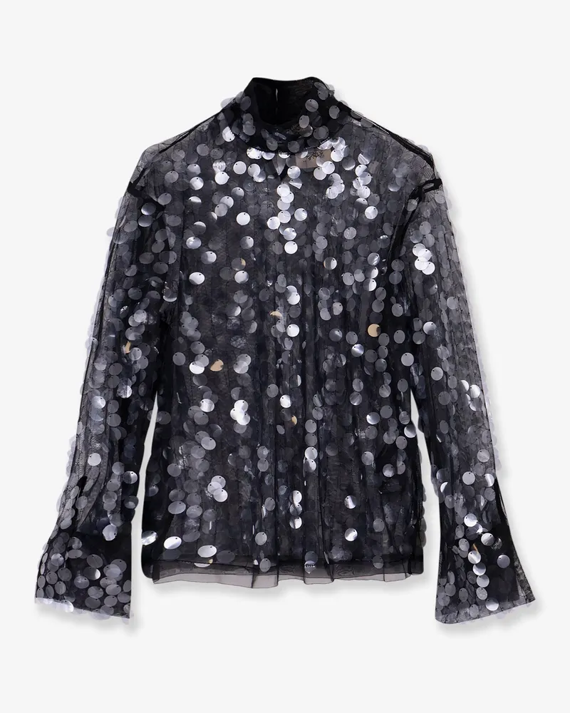 Semicouture Voile top with maxi sequins -  - gender_Woman Black