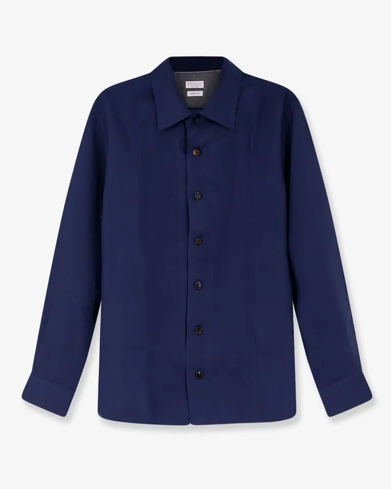 Brunello Cucinelli Easy fit linen shirt -  - gender_Man Blue