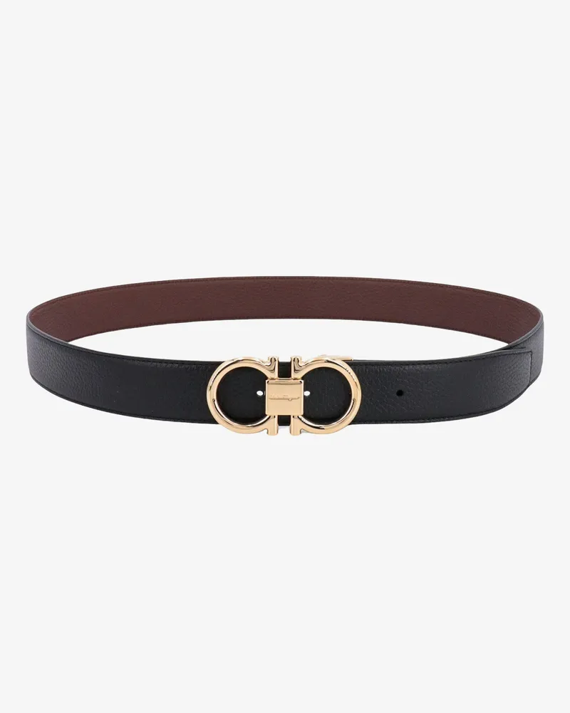Ferragamo Reversible leather belt -  - gender_Man Black