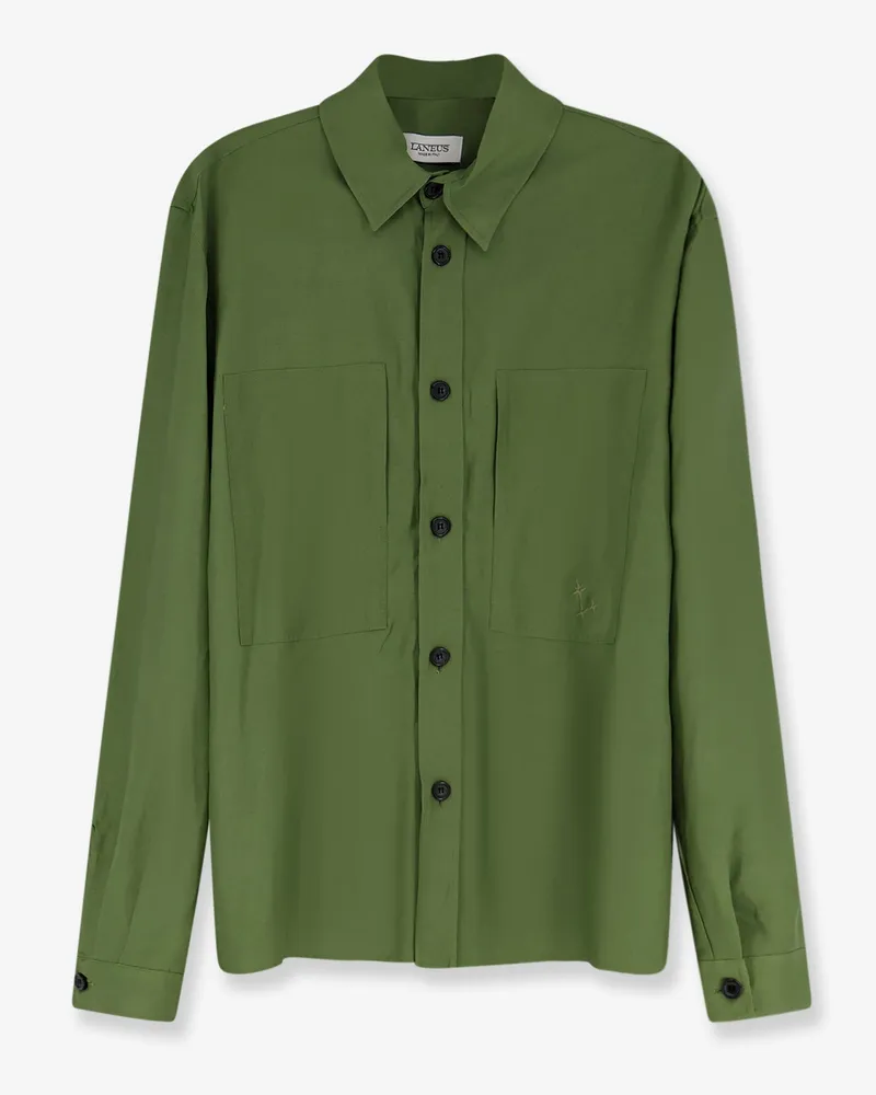 Laneus Viscose and linen shirt -  - gender_Man Green
