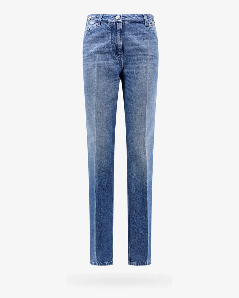 Versace Cotton jeans with 95' medusa detail -  - gender_Woman Blue